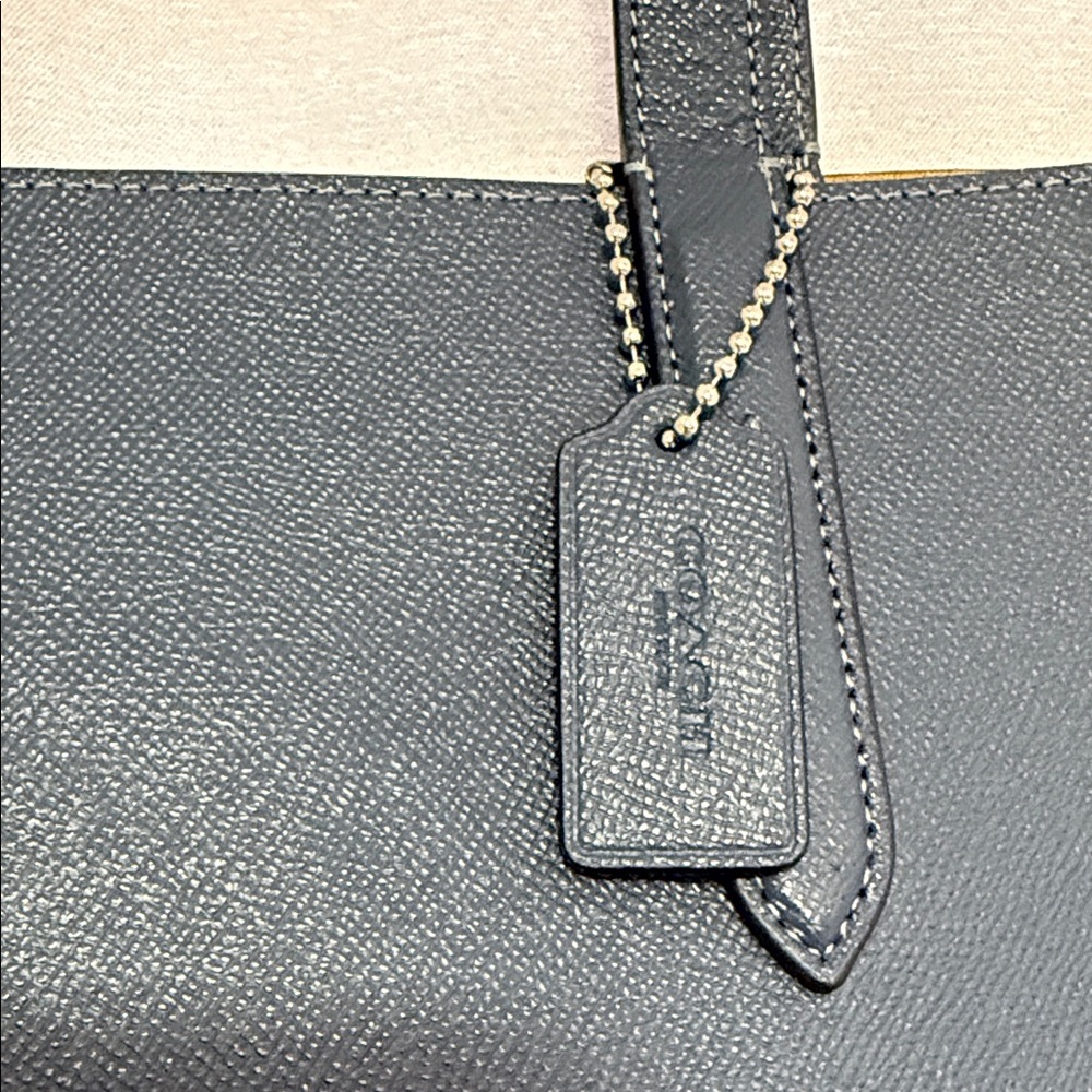 Coach Dark Teal Leather Tote - Picture 3 of 7